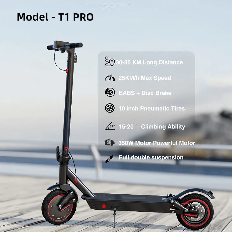 T1/T1 PRO Foldable E-Scooter with 350W Motor & 36V 10.4Ah Battery